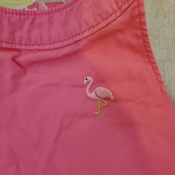 GYMBOREE | Baby's tropical floral and hot pink reversible dress. Size 6-12M. - Picture 5 of 7